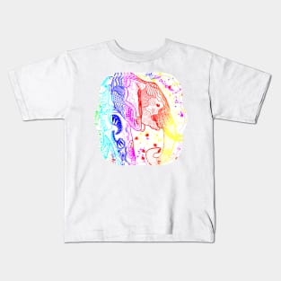 Rainbow Zentangle Elephant Kids T-Shirt